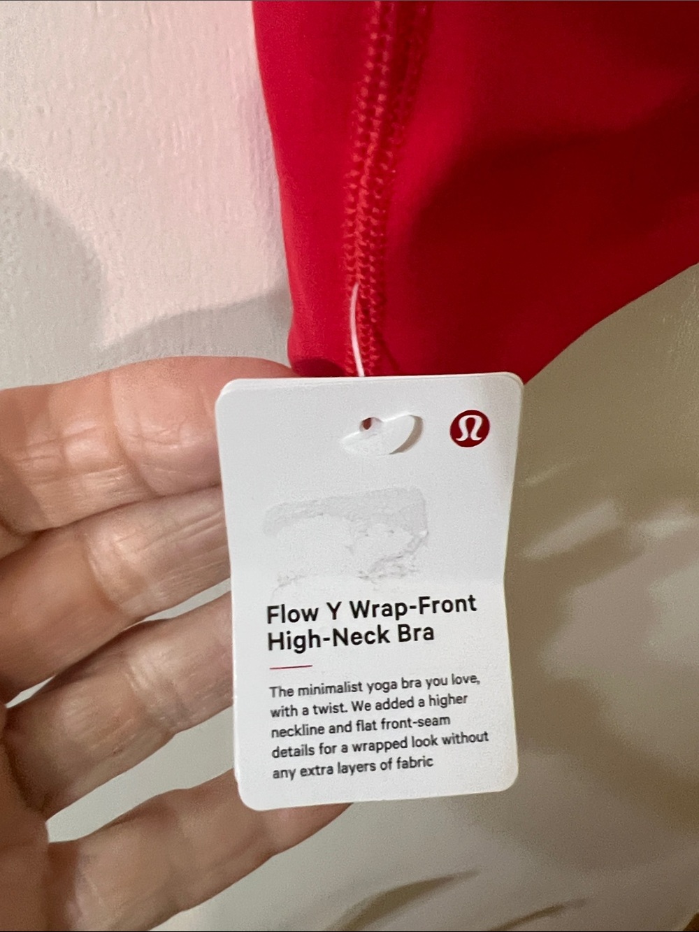 lululemon athletica Flow Y Wrap-Front High-Neck Bra, True Red B/C cup Sz 12, NWT - Picture 7 of 12